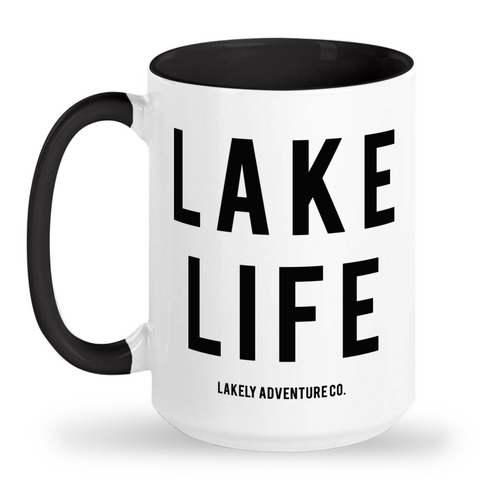 Lake Life 15oz Tall glossy ceramic mug