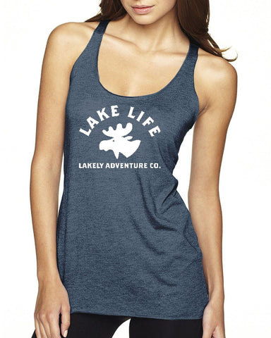 Lake Life Triblend Racerback Tank - Moose Head