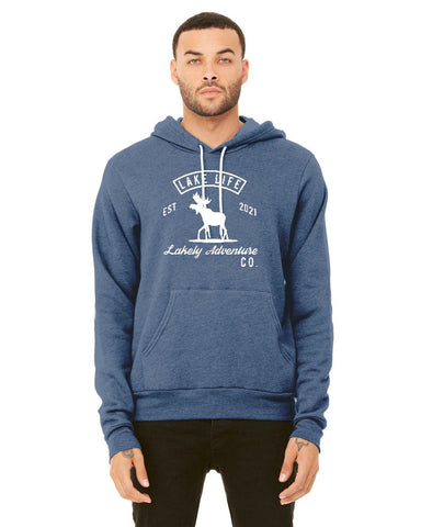 Lake Life Unisex Sponge Fleece Pullover Hoodie - Vintage Moose