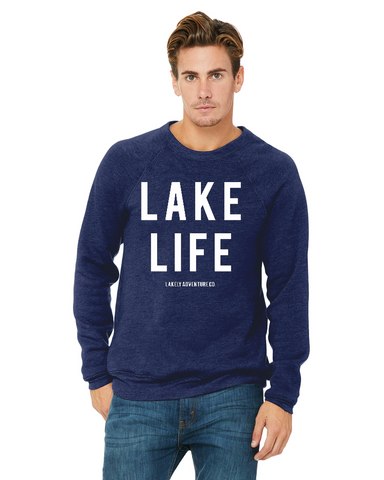 Lake Life Unisex Premium Sponge Fleece Crewneck Sweatshirt - Block and Bold