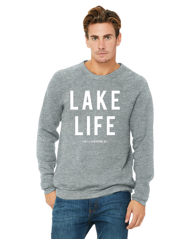 Lake Life Unisex Premium Sponge Fleece Crewneck Sweatshirt - Block and Bold