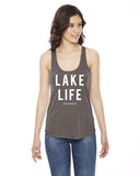 Lake Life American Apparel Ladies' Triblend Racerback Tank - Block and Bold