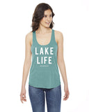 Lake Life American Apparel Ladies' Triblend Racerback Tank - Block and Bold