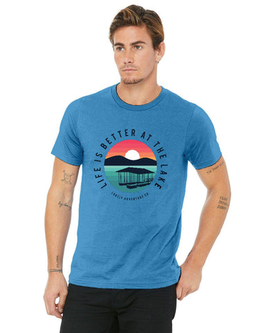 Life is better at the Lake Sunset Unisex Jersey T-Shirt
