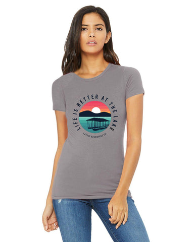 Life is better at the Lake Sunset Ladies' The Favorite T-Shirt