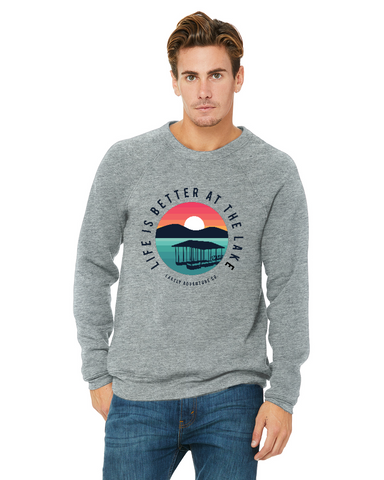 Life is better at the lake sunset Unisex Sponge Fleece Crewneck Sweatshirt