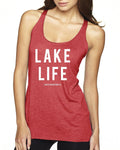 Lake Life Next Level Ladies' Triblend Racerback Tank - Block and bold