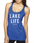 Lake Life Next Level Ladies' Triblend Racerback Tank - Block and bold