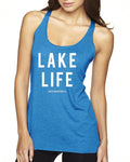 Lake Life Next Level Ladies' Triblend Racerback Tank - Block and bold