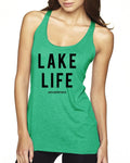 Lake Life Next Level Ladies' Triblend Racerback Tank - Block and Bold