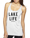 Lake Life Next Level Ladies' Triblend Racerback Tank - Block and Bold