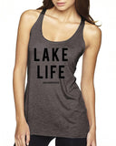 Lake Life Next Level Ladies' Triblend Racerback Tank - Block and Bold