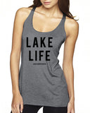 Lake Life Next Level Ladies' Triblend Racerback Tank - Block and Bold