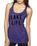 Lake Life Next Level Ladies' Triblend Racerback Tank - Block and Bold