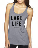 Lake Life Next Level Ladies' Triblend Racerback Tank - Block and Bold