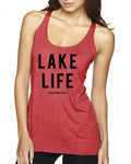 Lake Life Next Level Ladies' Triblend Racerback Tank - Block and Bold