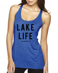 Lake Life Next Level Ladies' Triblend Racerback Tank - Block and Bold