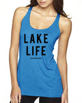 Lake Life Next Level Ladies' Triblend Racerback Tank - Block and Bold