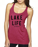 Lake Life Next Level Ladies' Triblend Racerback Tank - Block and Bold