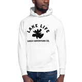 Lake Life White Unisex Hoodie - Moose Head