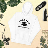 Lake Life White Unisex Hoodie - Moose Head