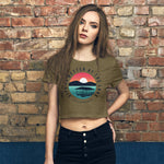 Life is better at the Lake Sunset Women’s Crop Tee